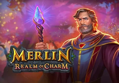 Merlin Realm of Charm game screenshot showing magical themed social casino gameplay